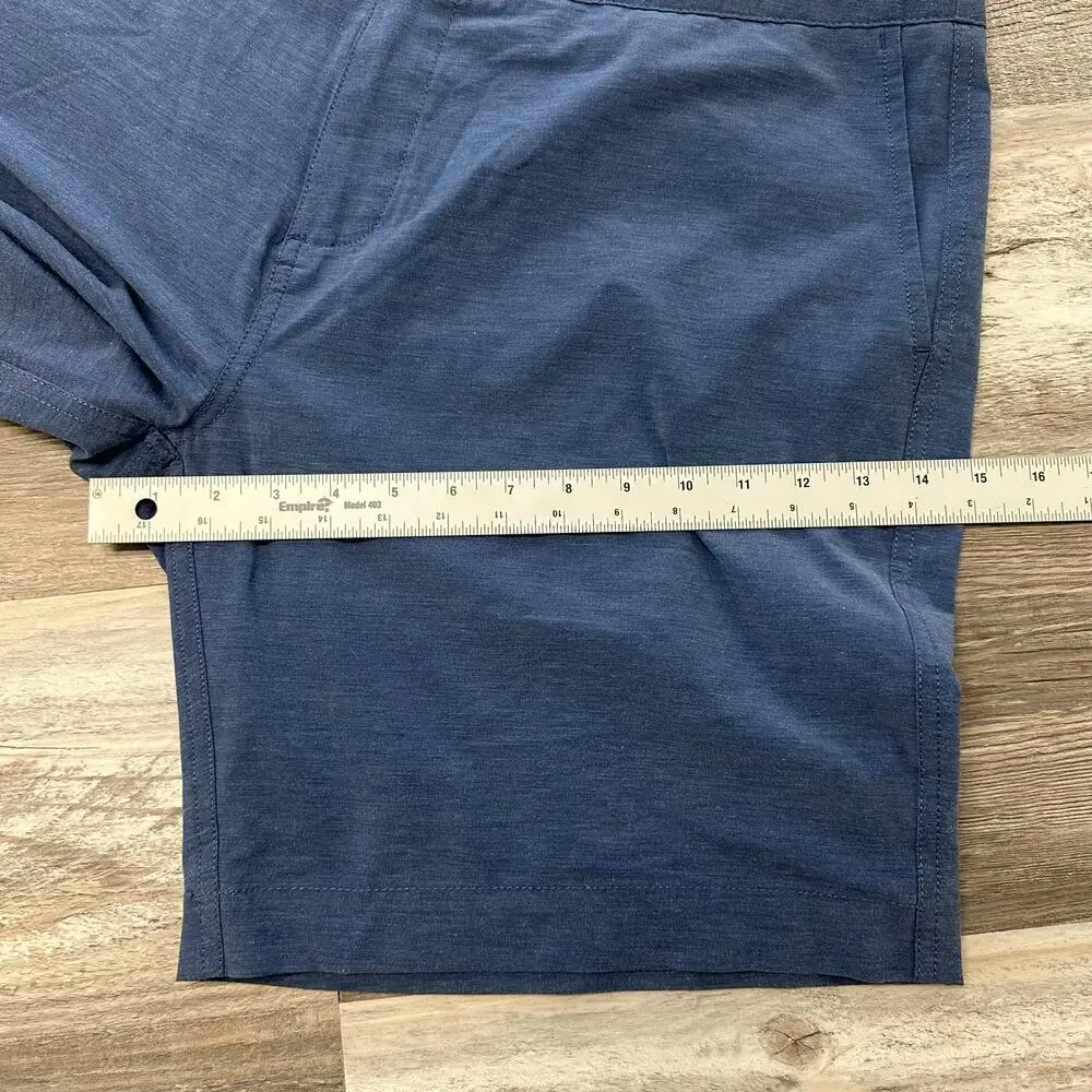 Faherty All Day Blue 4- Mens Outdoors Beach Performance Stretch‎ Hybrid Shorts